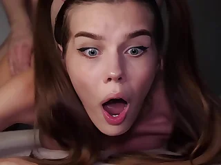 OMG&comma; MY ASS IS TOO TIGHT&excl; Cute 18 Yo Teen STRUGGLES During Harrowing Anal Fuck - Alina Foxxx