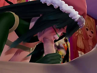 Tsuyu Asui's New Year's Eve Cosplay l 3D Hentai roundish Boku doll-sized Cad Academia