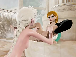 Frozen lesbian - Elsa x Anna - 3D Porn